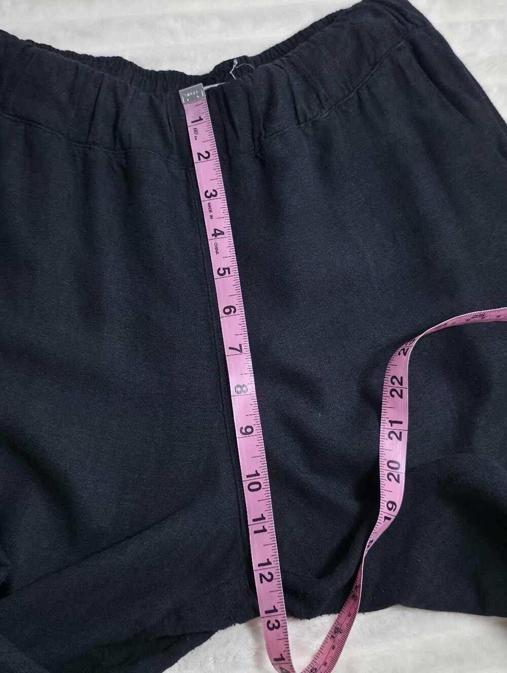 Abercrombie&Fitch Linen-Blend Wide Leg Pull-On Pants, Black, Elastic Waist, XS - Picture 6 of 10